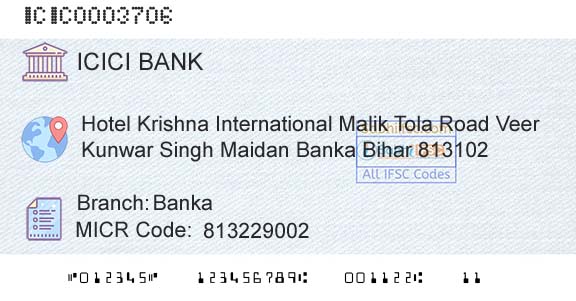 Icici Bank Limited BankaBranch 