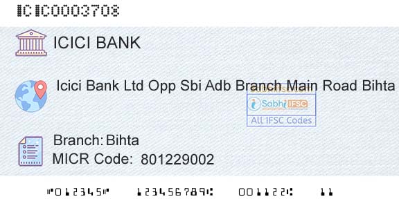 Icici Bank Limited BihtaBranch 