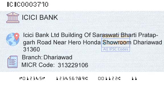 Icici Bank Limited DhariawadBranch 