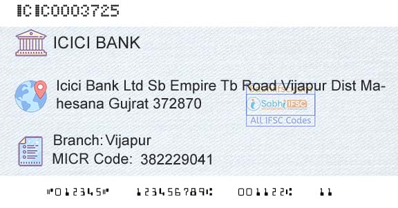 Icici Bank Limited VijapurBranch 