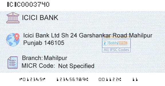 Icici Bank Limited MahilpurBranch 