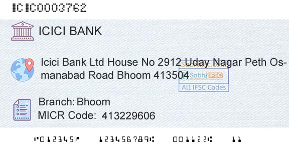 Icici Bank Limited BhoomBranch 