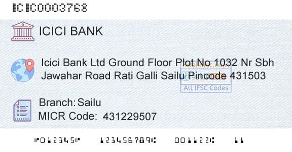 Icici Bank Limited SailuBranch 