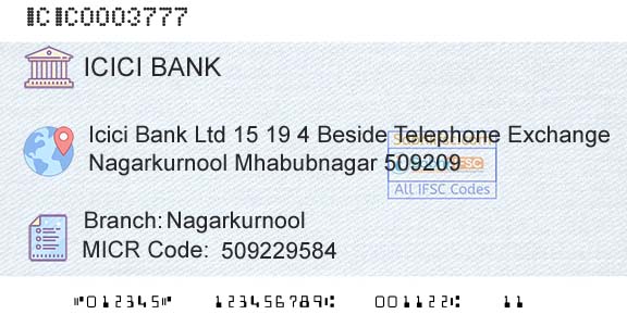 Icici Bank Limited NagarkurnoolBranch 