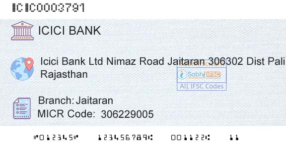 Icici Bank Limited JaitaranBranch 