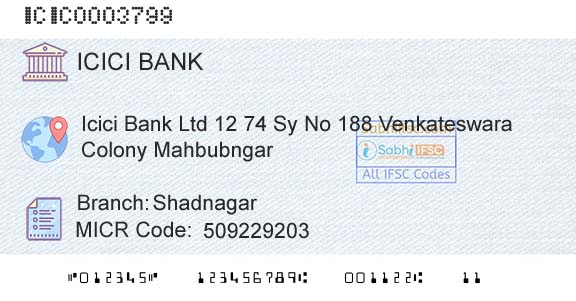 Icici Bank Limited ShadnagarBranch 