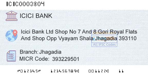 Icici Bank Limited JhagadiaBranch 