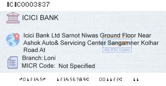 Icici Bank Limited LoniBranch 