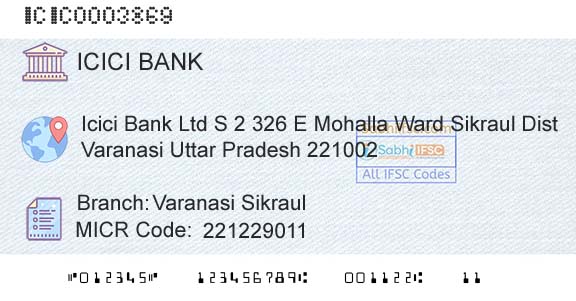 Icici Bank Limited Varanasi SikraulBranch 