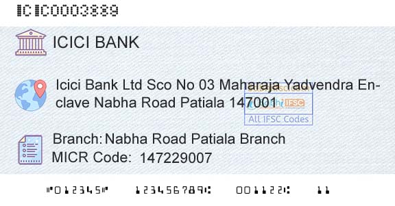 Icici Bank Limited Nabha Road Patiala BranchBranch 