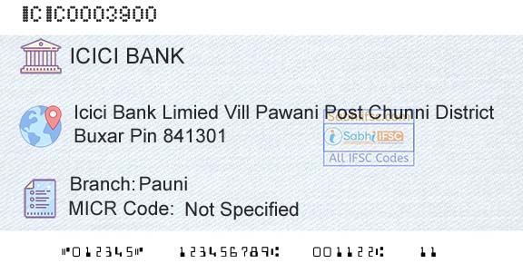 Icici Bank Limited PauniBranch 