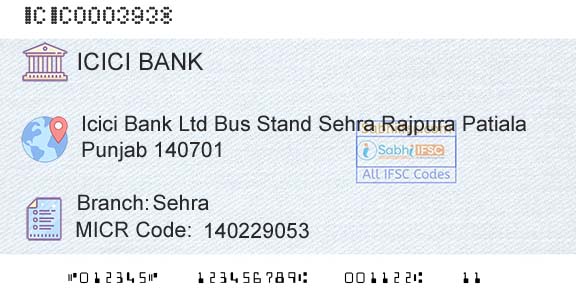 Icici Bank Limited SehraBranch 