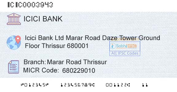 Icici Bank Limited Marar Road ThrissurBranch 
