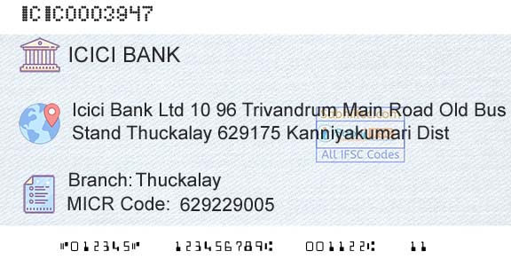 Icici Bank Limited ThuckalayBranch 