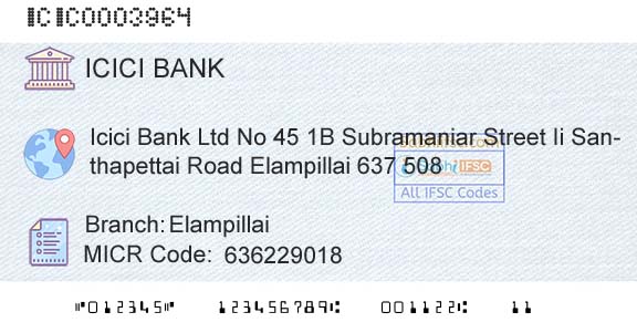 Icici Bank Limited ElampillaiBranch 
