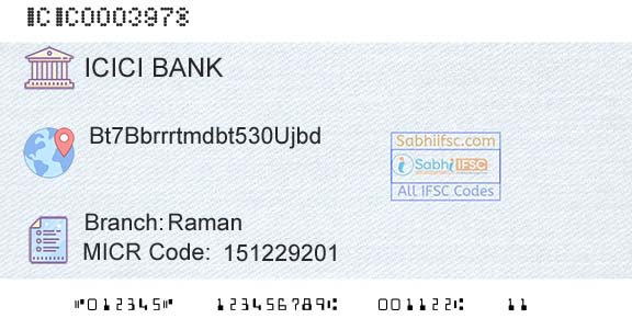 Icici Bank Limited RamanBranch 