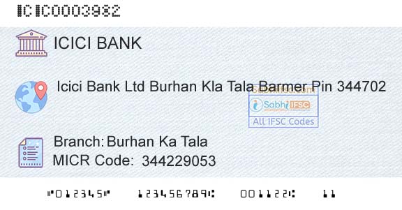 Icici Bank Limited Burhan Ka TalaBranch 