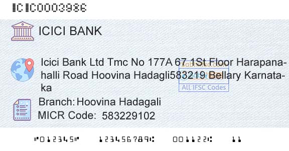 Icici Bank Limited Hoovina HadagaliBranch 