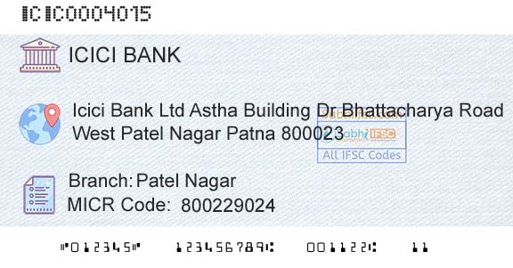 Icici Bank Limited Patel NagarBranch 