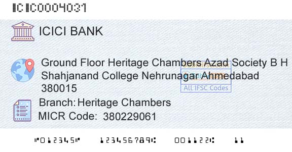Icici Bank Limited Heritage ChambersBranch 