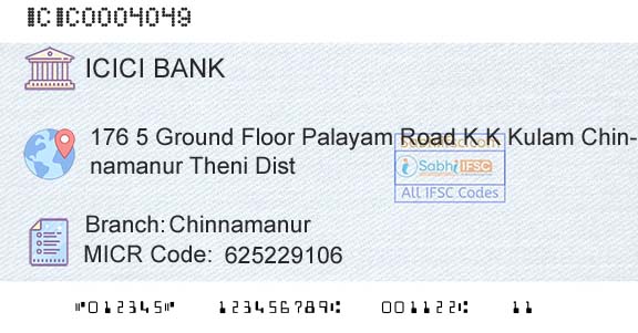 Icici Bank Limited ChinnamanurBranch 