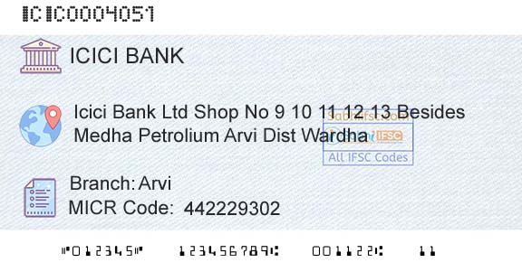 Icici Bank Limited ArviBranch 