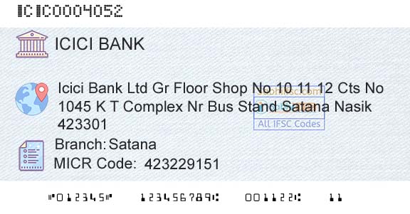 Icici Bank Limited SatanaBranch 