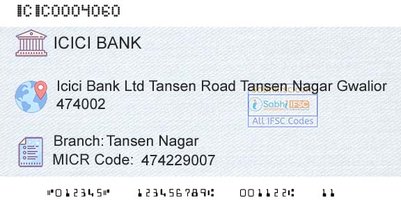 Icici Bank Limited Tansen NagarBranch 