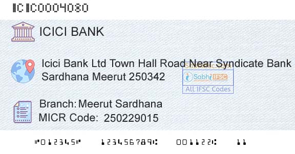 Icici Bank Limited Meerut SardhanaBranch 