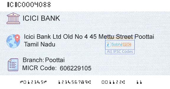 Icici Bank Limited PoottaiBranch 
