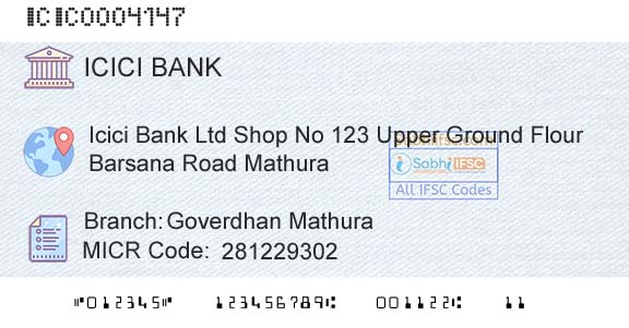 Icici Bank Limited Goverdhan MathuraBranch 