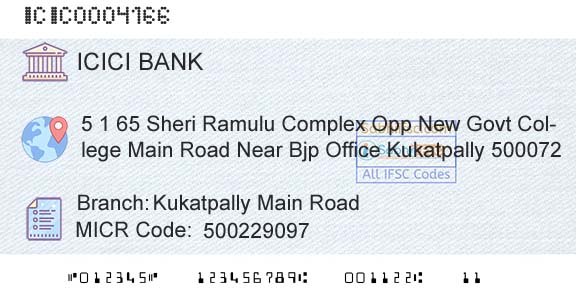 Icici Bank Limited Kukatpally Main RoadBranch 