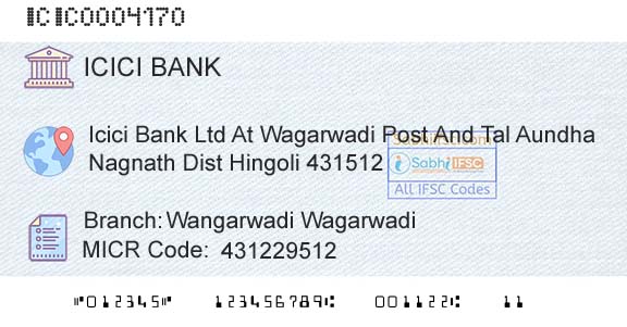 Icici Bank Limited Wangarwadi WagarwadiBranch 