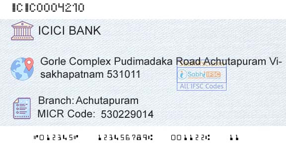 Icici Bank Limited AchutapuramBranch 