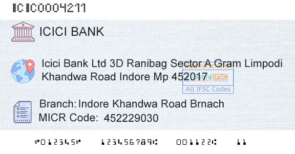 Icici Bank Limited Indore Khandwa Road BrnachBranch 