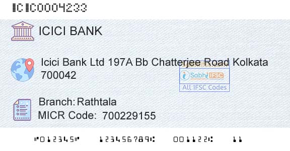 Icici Bank Limited RathtalaBranch 