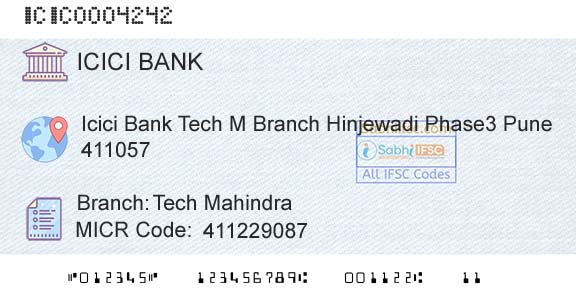 Icici Bank Limited Tech MahindraBranch 