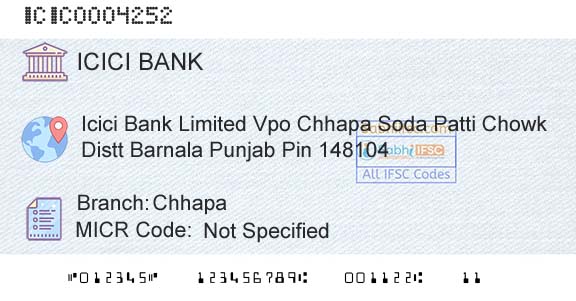 Icici Bank Limited ChhapaBranch 