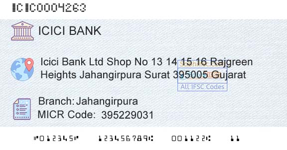 Icici Bank Limited JahangirpuraBranch 