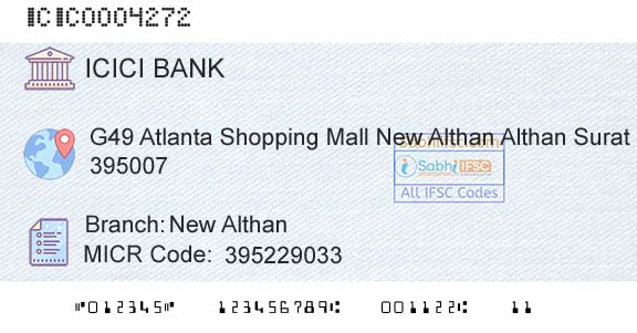 Icici Bank Limited New AlthanBranch 