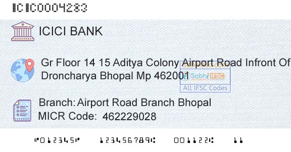 Icici Bank Limited Airport Road Branch BhopalBranch 
