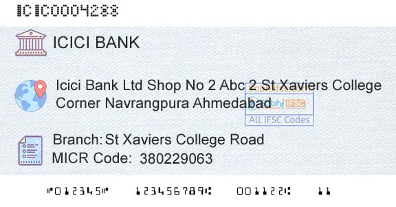 Icici Bank Limited St Xaviers College RoadBranch 