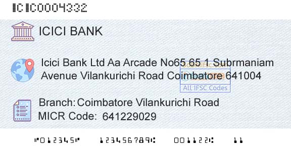 Icici Bank Limited Coimbatore Vilankurichi RoadBranch 