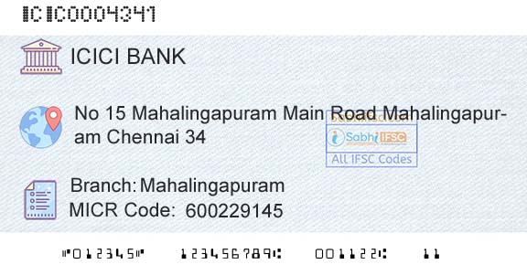 Icici Bank Limited MahalingapuramBranch 