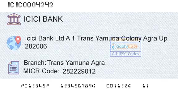 Icici Bank Limited Trans Yamuna AgraBranch 