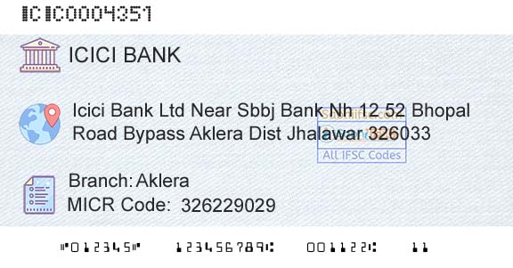 Icici Bank Limited AkleraBranch 