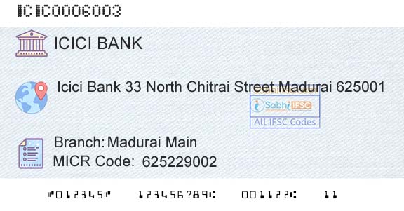 Icici Bank Limited Madurai MainBranch 