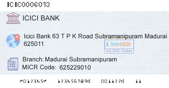 Icici Bank Limited Madurai SubramanipuramBranch 