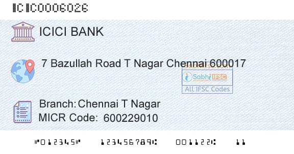 Icici Bank Limited Chennai T NagarBranch 