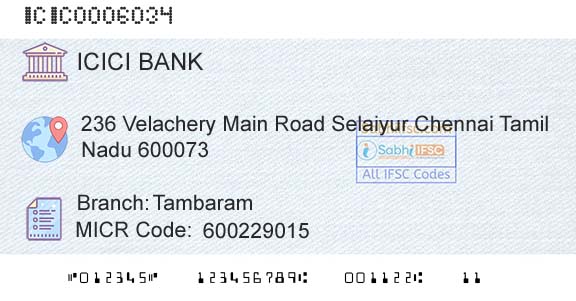 Icici Bank Limited TambaramBranch 